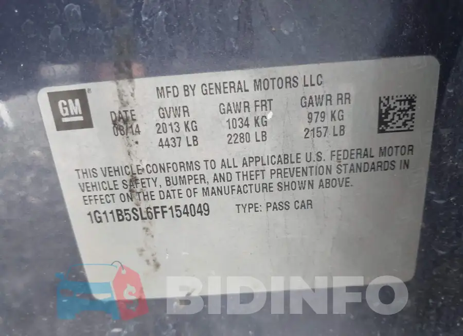 1G11B5SL6FF154049 Photo# 9