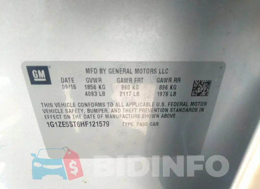 1G1ZE5ST6HF121579 Photo# 9