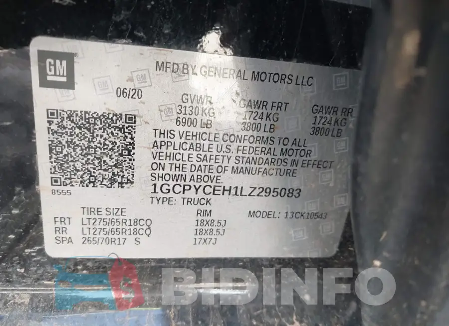 1GCPYCEH1LZ295083 Photo# 9