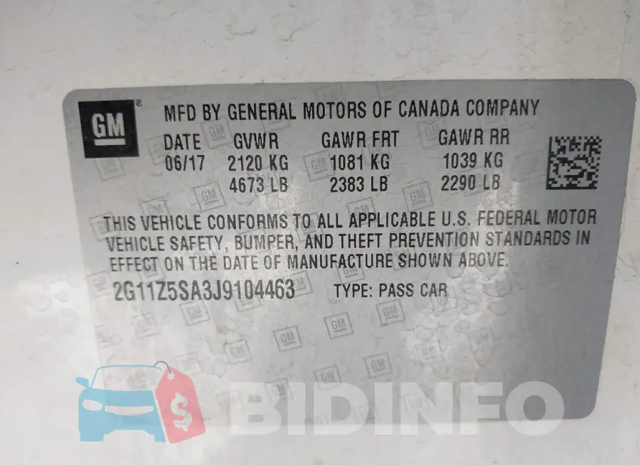 2G11Z5SA3J9104463 Photo# 9