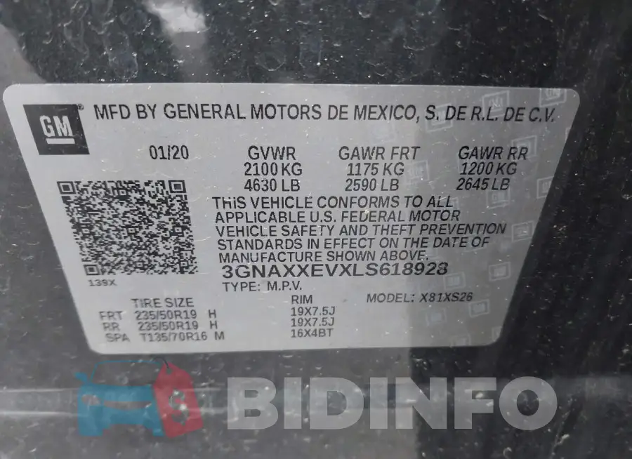 3GNAXXEVXLS618928 Photo# 9
