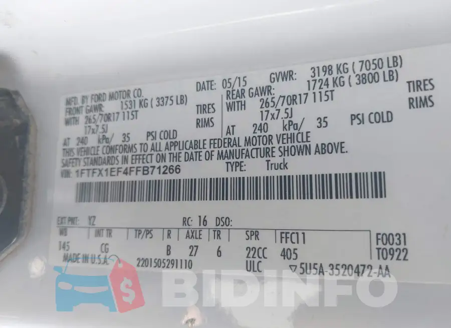 1FTFX1EF4FFB71266 Photo# 9