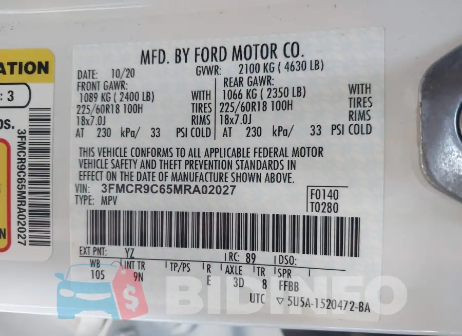 3FMCR9C65MRA02027 Photo# 9