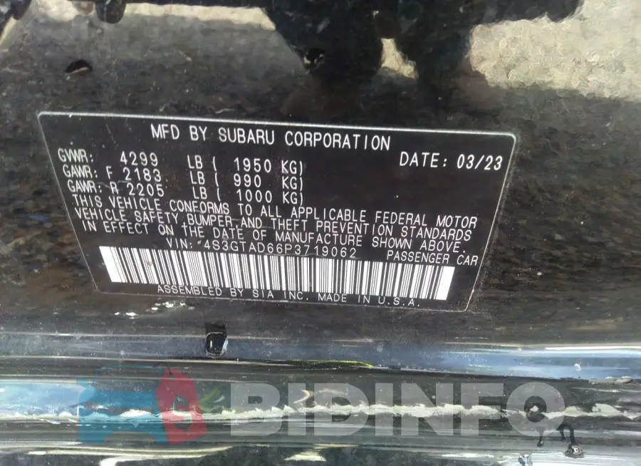 4S3GTAD66P3719062 Photo# 9