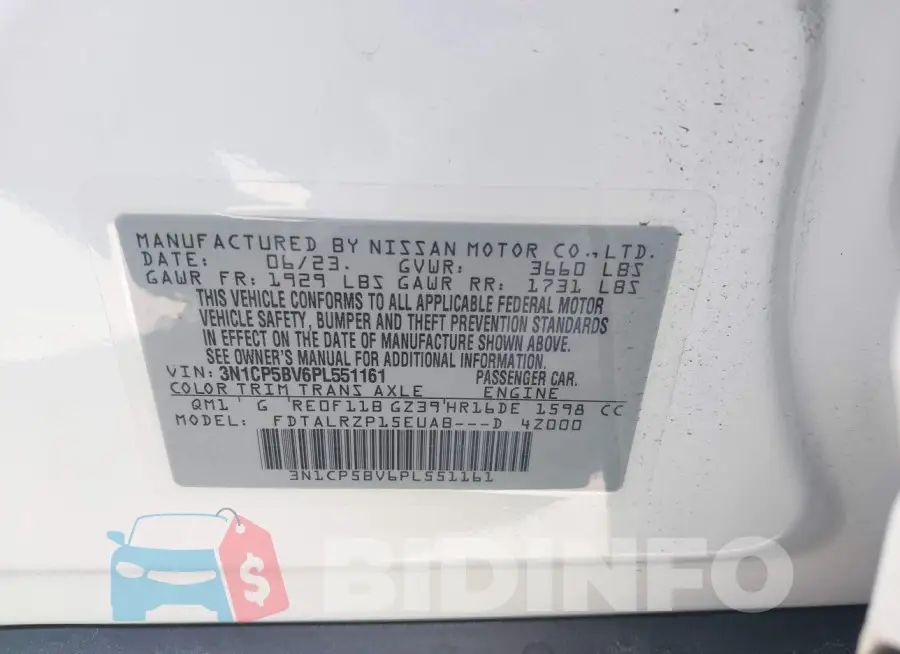 3N1CP5BV6PL551161 Photo# 9