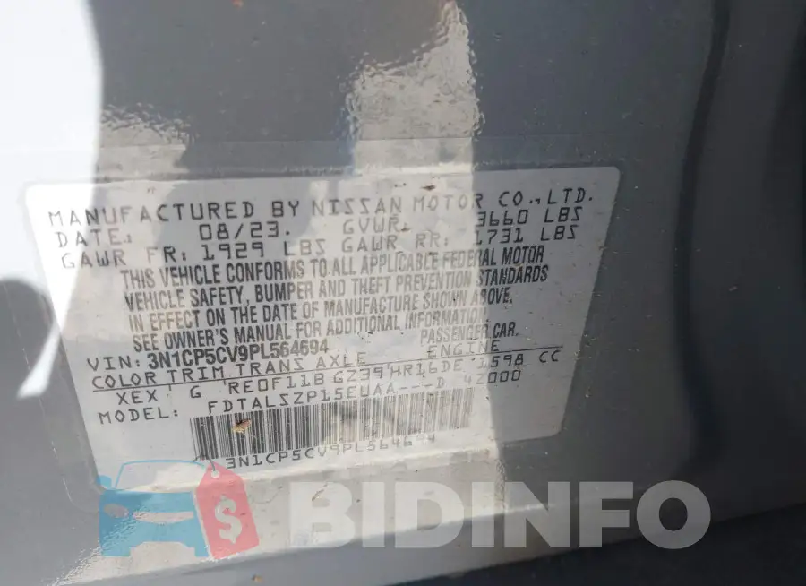 3N1CP5CV9PL564694 Photo# 9