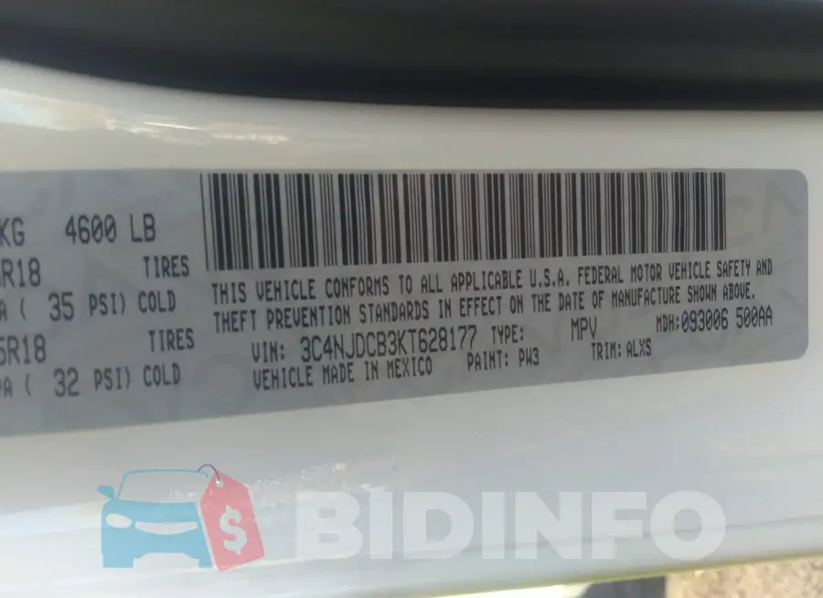 3C4NJDCB3KT628177 Photo# 9