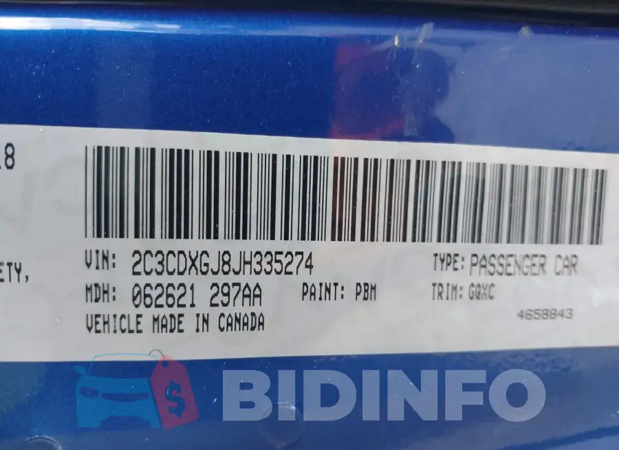 2C3CDXGJ8JH335274 Photo# 9