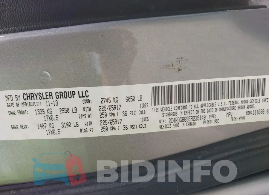 2C4RDGBG9ER239140 Photo# 9