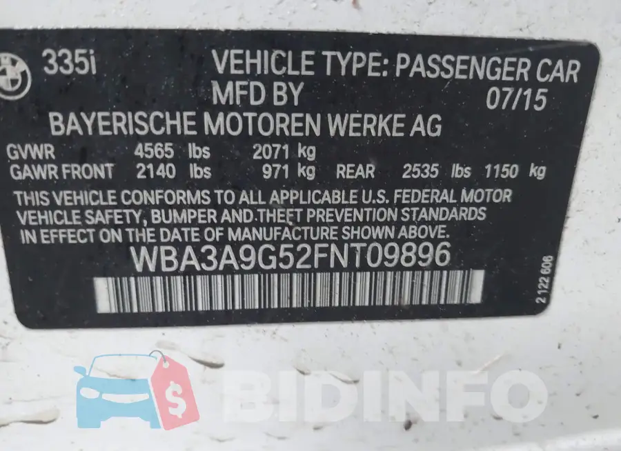 WBA3A9G52FNT09896 Photo# 9