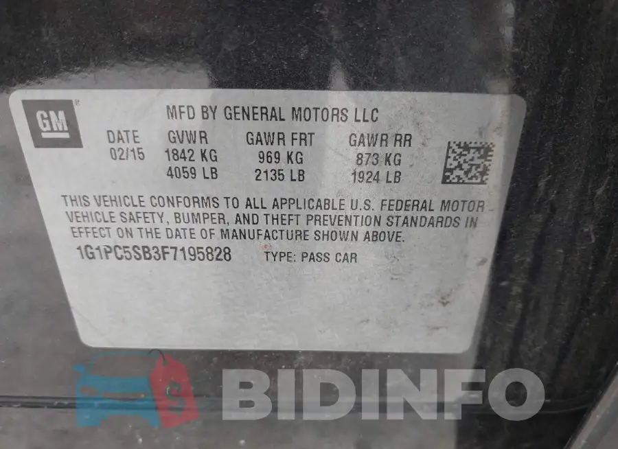 1G1PC5SB3F7195828 Photo# 9