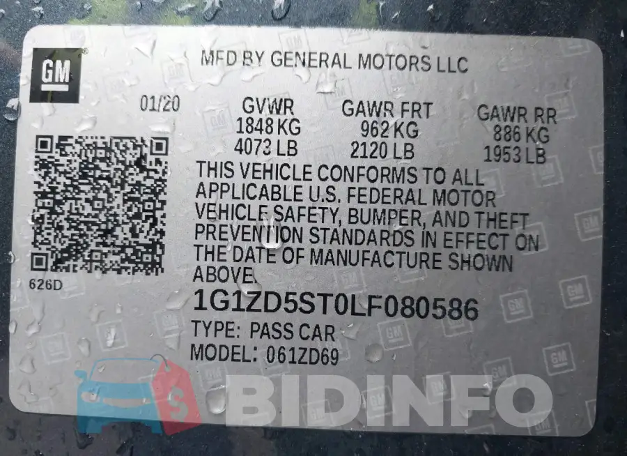 1G1ZD5ST0LF080586 Photo# 9