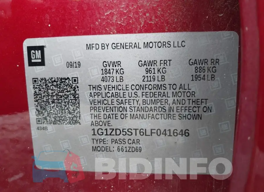 1G1ZD5ST6LF041646 Photo# 9