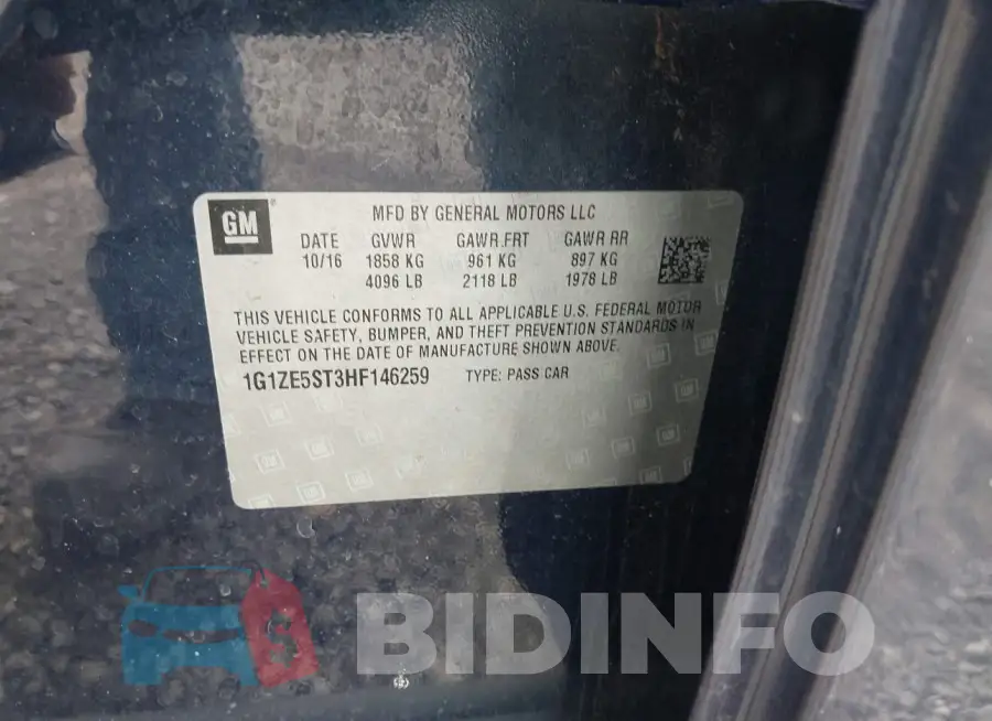 1G1ZE5ST3HF146259 Photo# 9