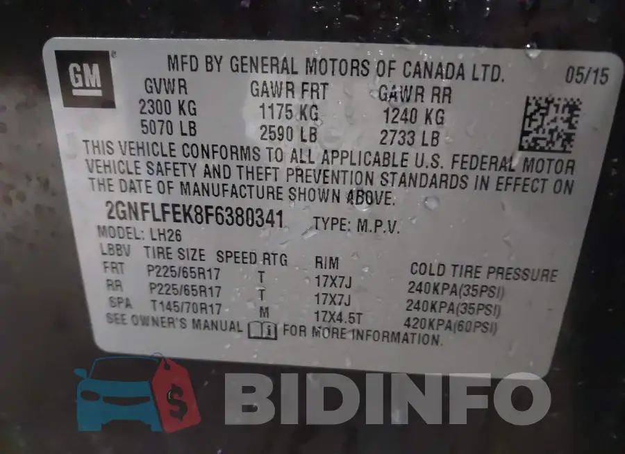 2GNFLFEK8F6380341 Photo# 9