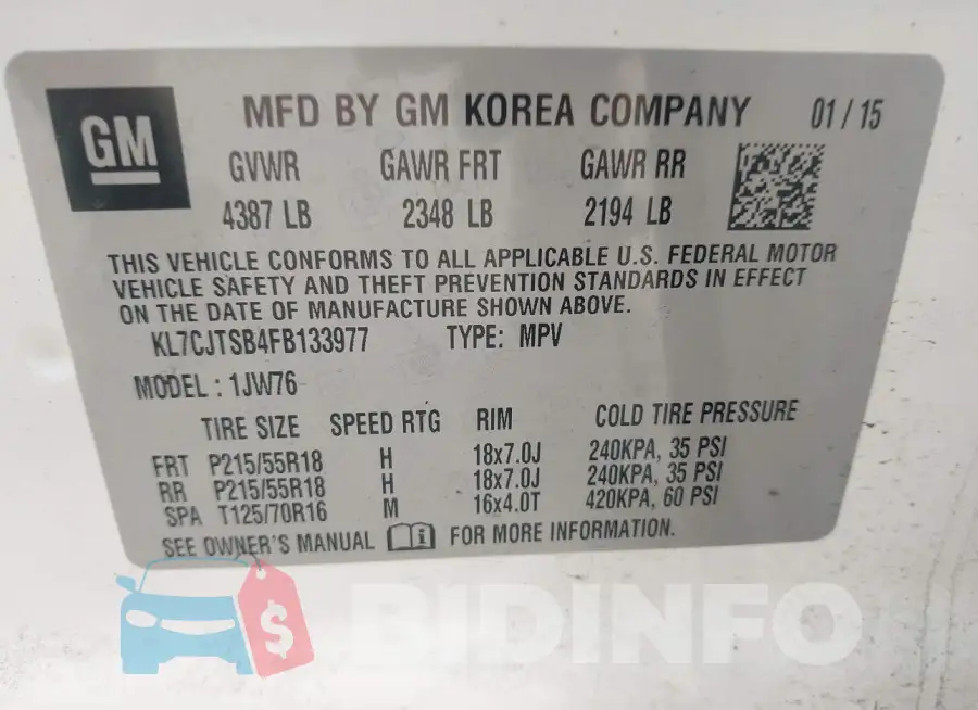 KL7CJTSB4FB133977 Photo# 9