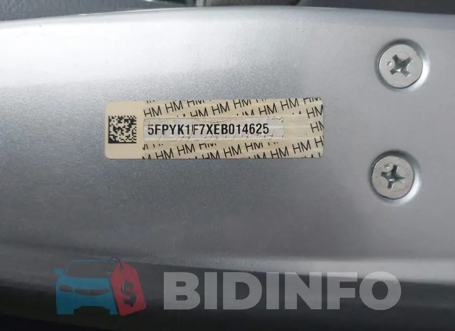 5FPYK1F7XEB014625 Photo# 9