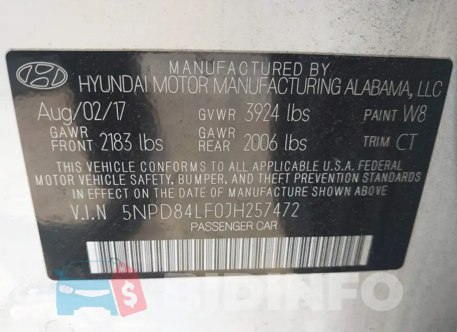 5NPD84LF0JH257472 Photo# 9