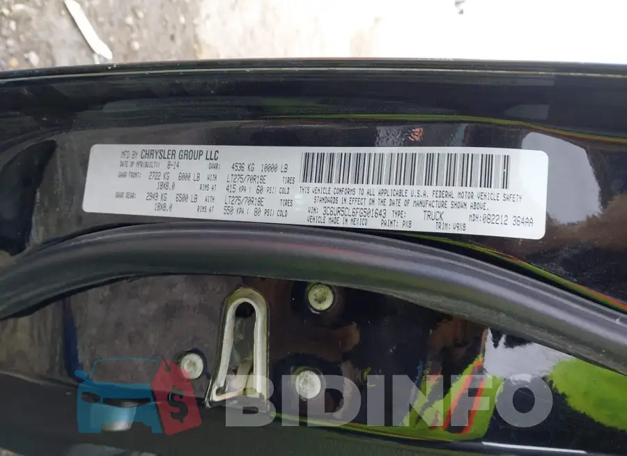 3C6UR5CL6FG501643 Photo# 9