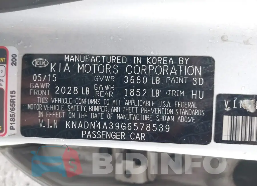 KNADN4A39G6578539 Photo# 9