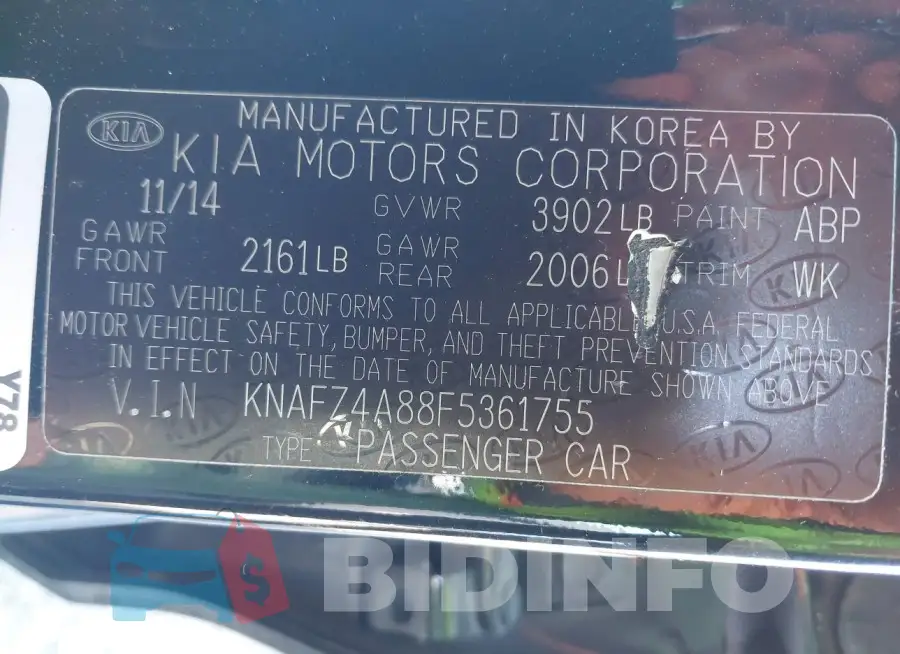 KNAFZ4A88F5361755 Photo# 9