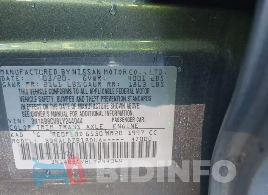 3N1AB8CV8LY244044 Photo# 9