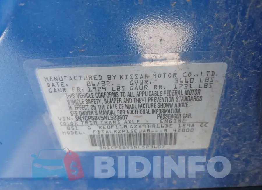 3N1CP5BV5NL523607 Photo# 9