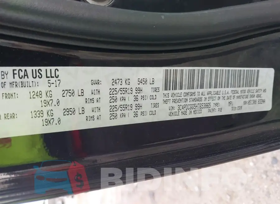 3C4PDCGG5HT653865 Photo# 9