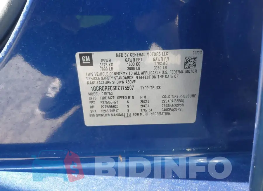 1GCRCREC6EZ175507 Photo# 9