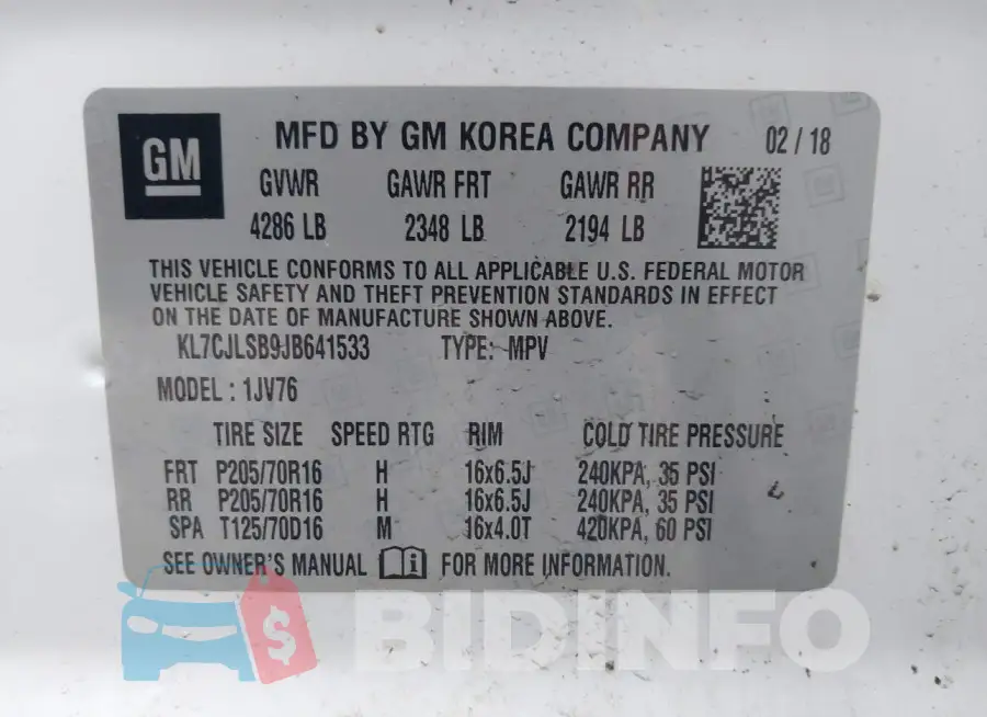 KL7CJLSB9JB641533 Photo# 9