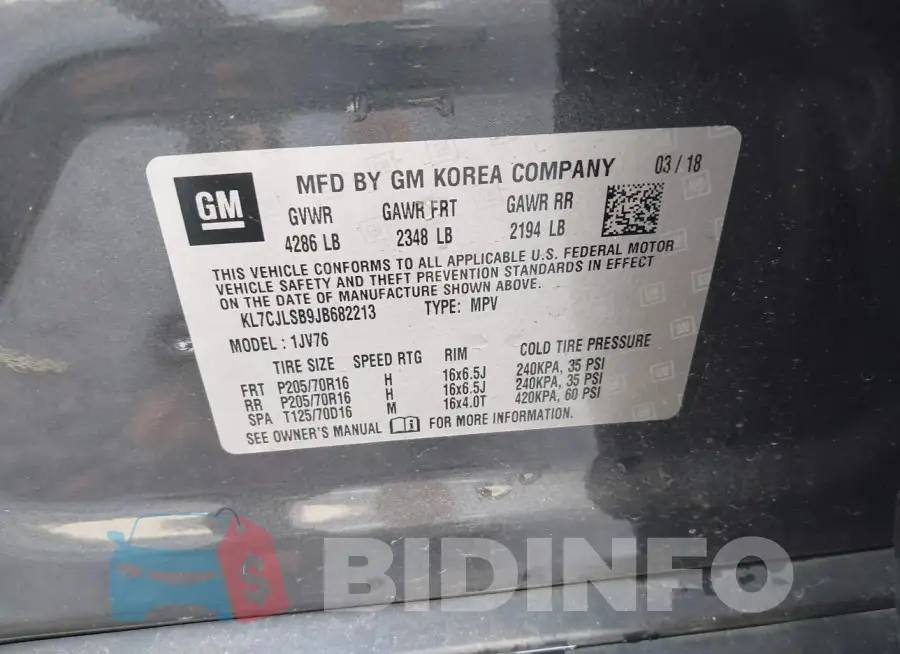 KL7CJLSB9JB682213 Photo# 9
