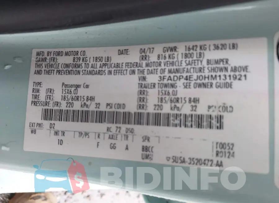 3FADP4EJ0HM131921 Photo# 9