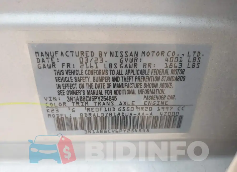 3N1AB8CV6PY254545 Photo# 9