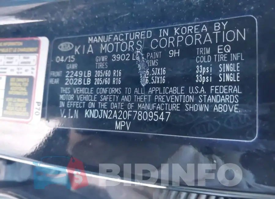 KNDJN2A20F7809547 Photo# 9