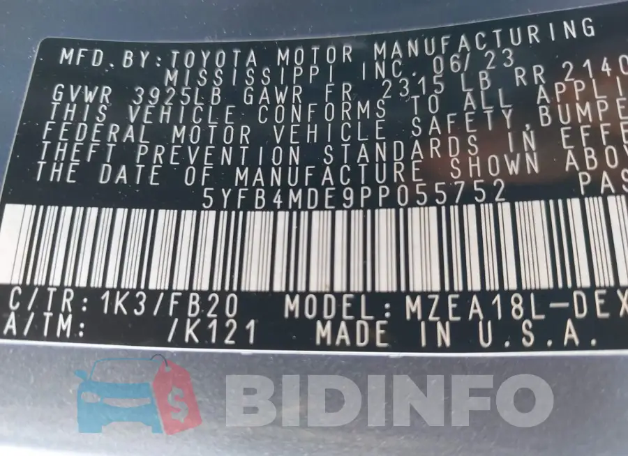 5YFB4MDE9PP055752 Photo# 9