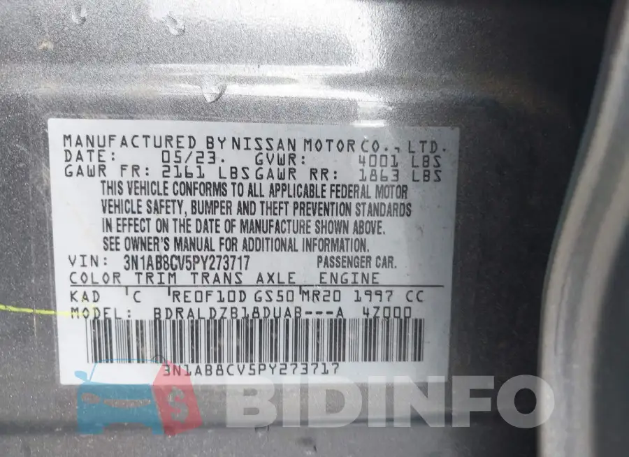 3N1AB8CV5PY273717 Photo# 9
