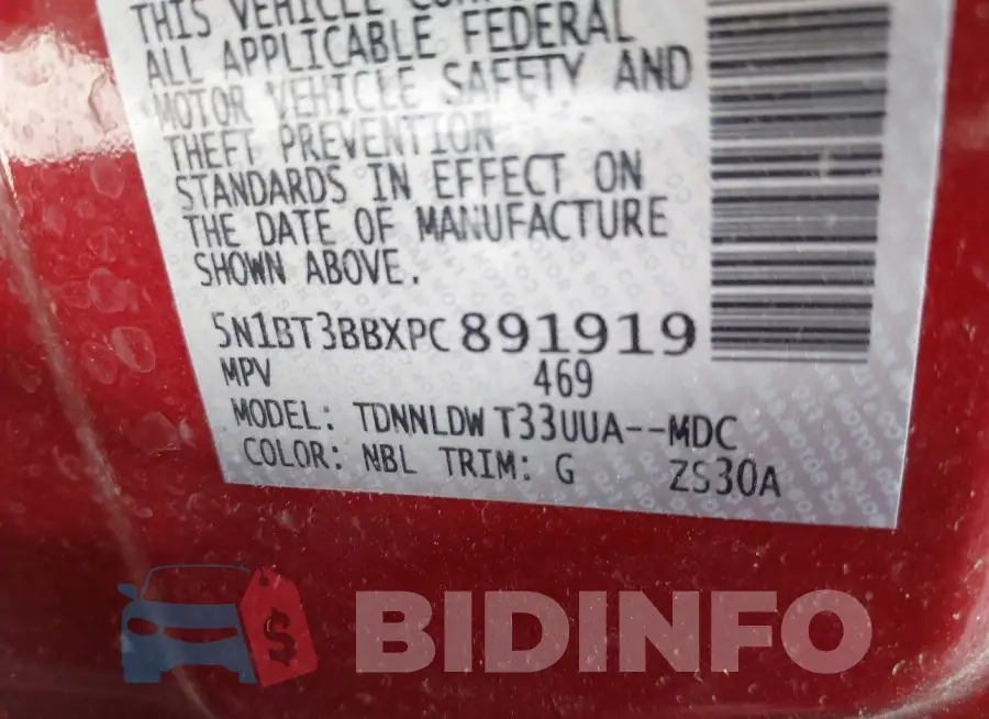 5N1BT3BBXPC891919 Photo# 9