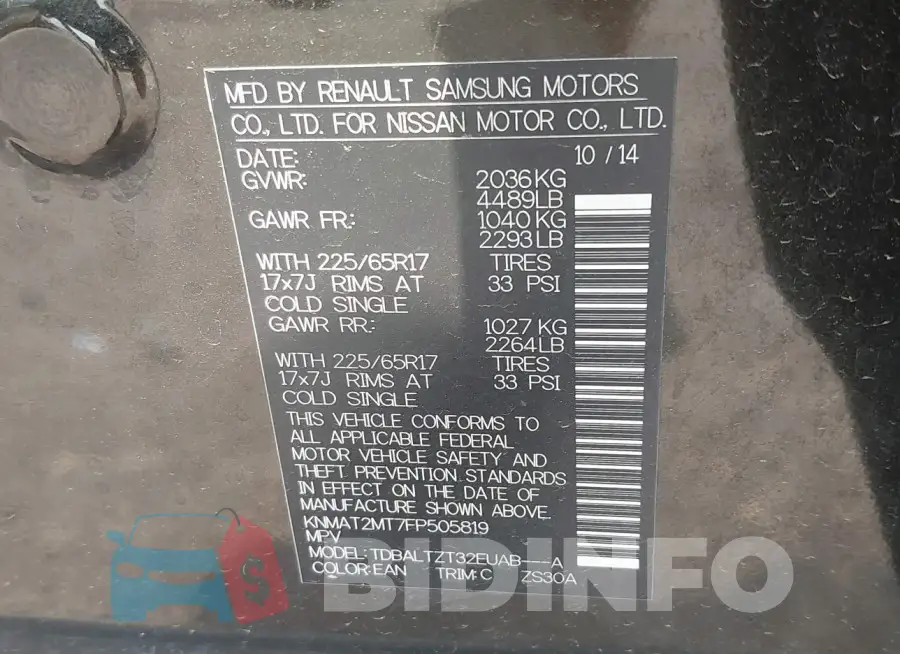 KNMAT2MT7FP505819 Photo# 9