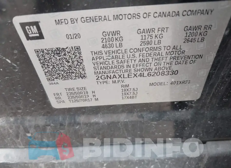 2GNAXLEX4L6208330 Photo# 9
