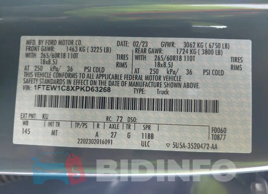 1FTEW1C8XPKD63268 Photo# 9