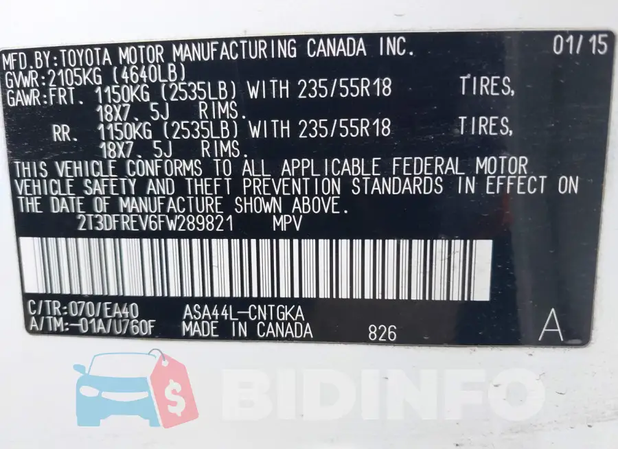 2T3DFREV6FW289821 Photo# 9
