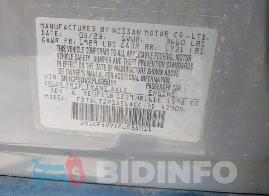 3N1CP5DVXPL535011 Photo# 9