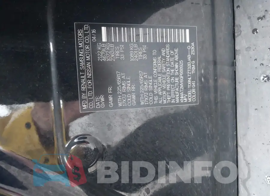 KNMAT2MV6GP688925 Photo# 9