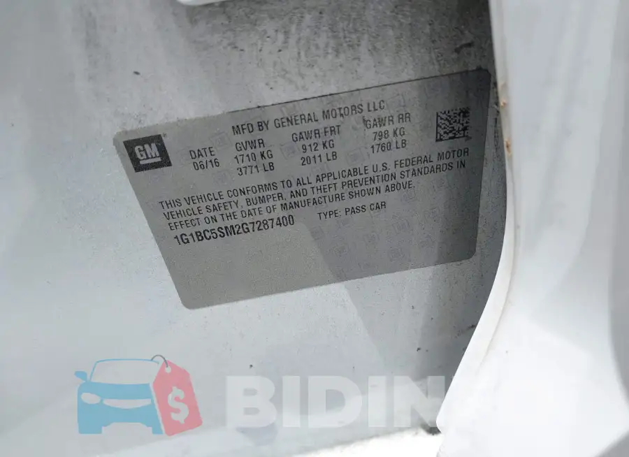 1G1BC5SM2G7287400 Photo# 9