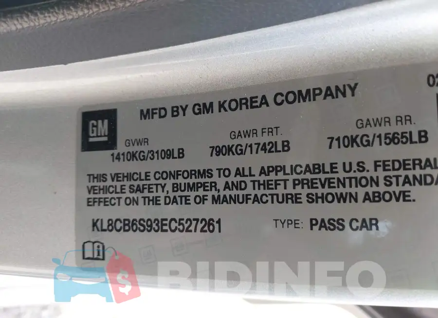 KL8CB6S93EC527261 Photo# 9