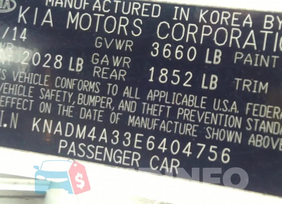 KNADM4A33E6404756 Photo# 9