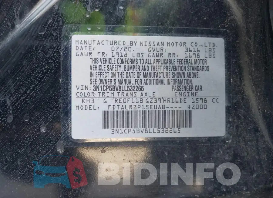 3N1CP5BV8LL532265 Photo# 9
