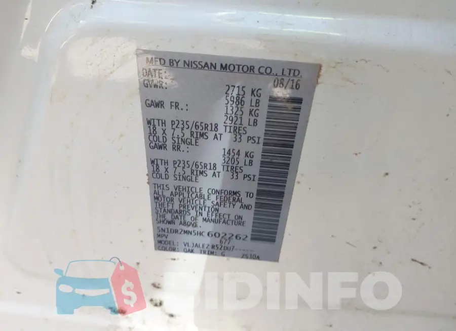 5N1DR2MN5HC602262 Photo# 9