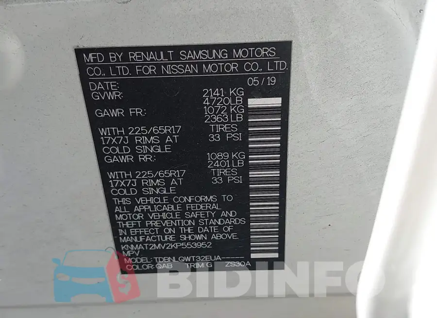 KNMAT2MV2KP553952 Photo# 9