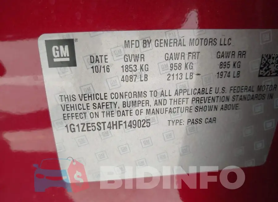 1G1ZE5ST4HF149025 Photo# 9